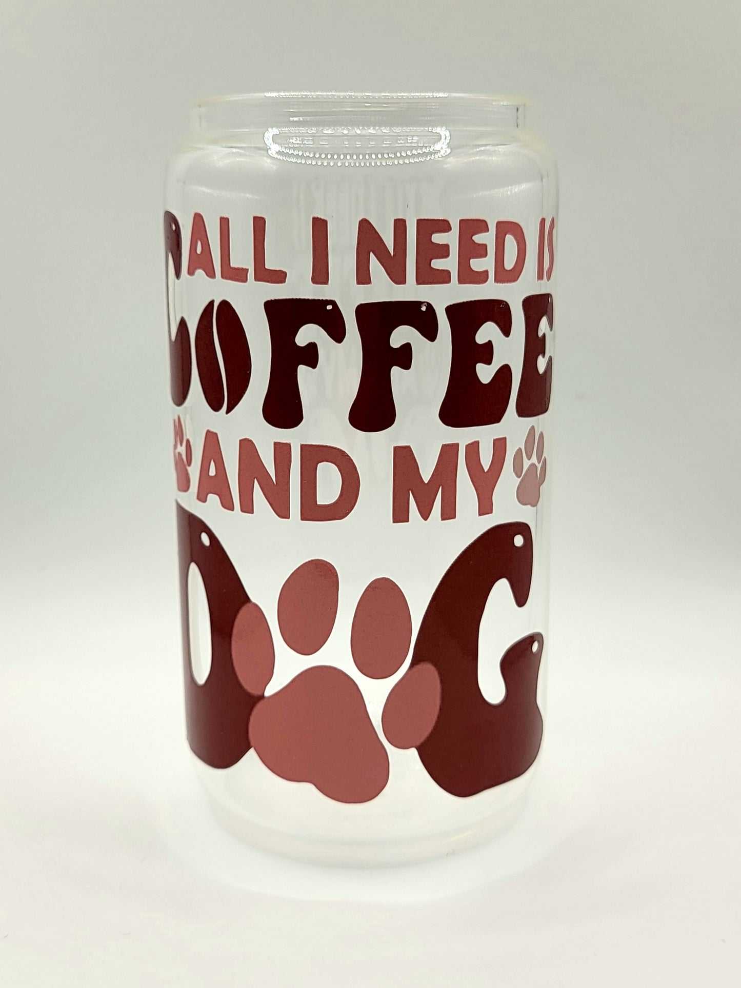 All I NEED is coffee & my dog Glass Tumbler