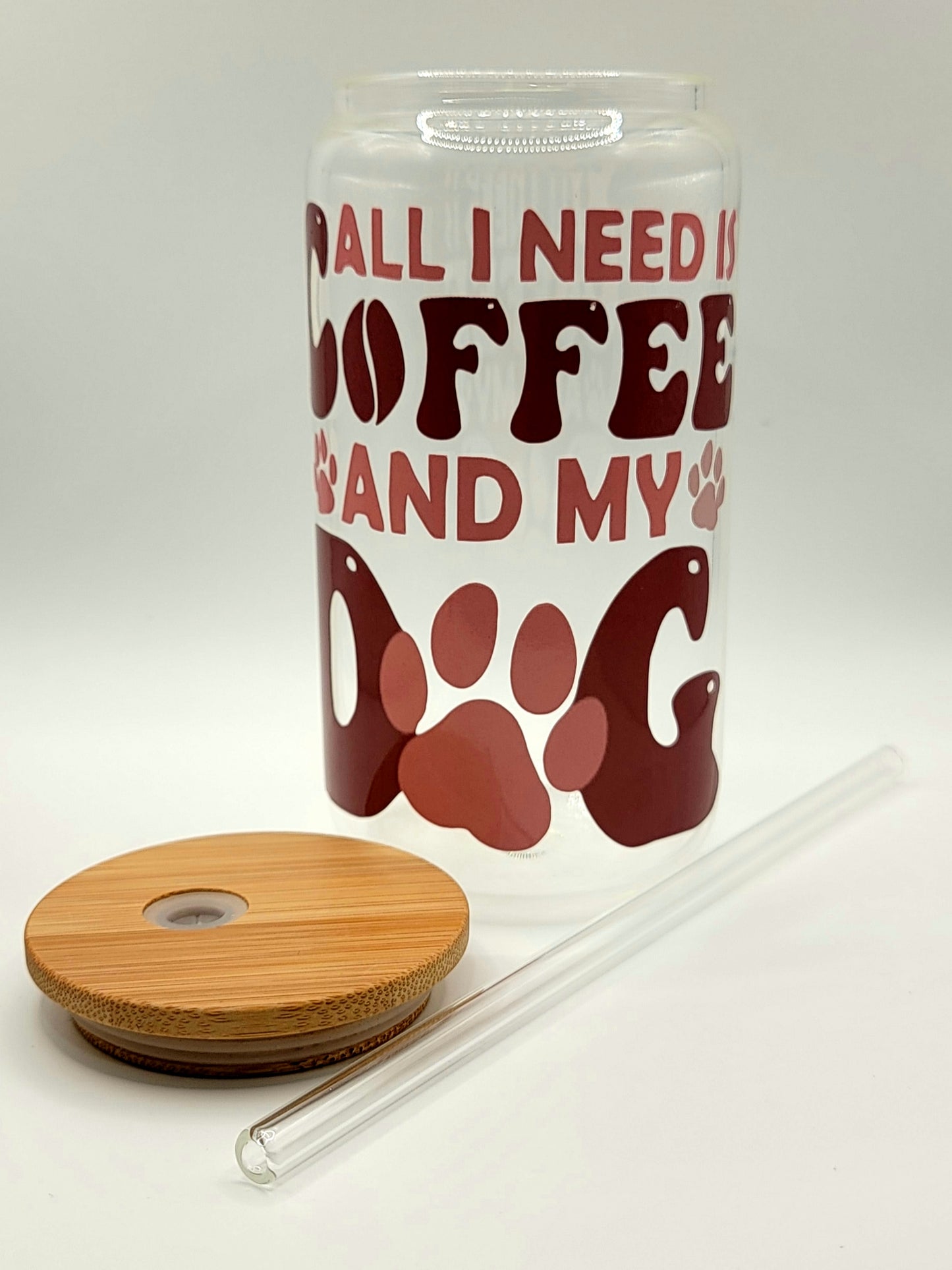 All I NEED is coffee & my dog Glass Tumbler