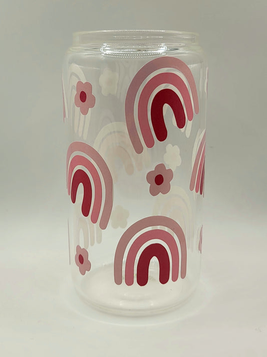 Pink Rainbow Glass Tumbler