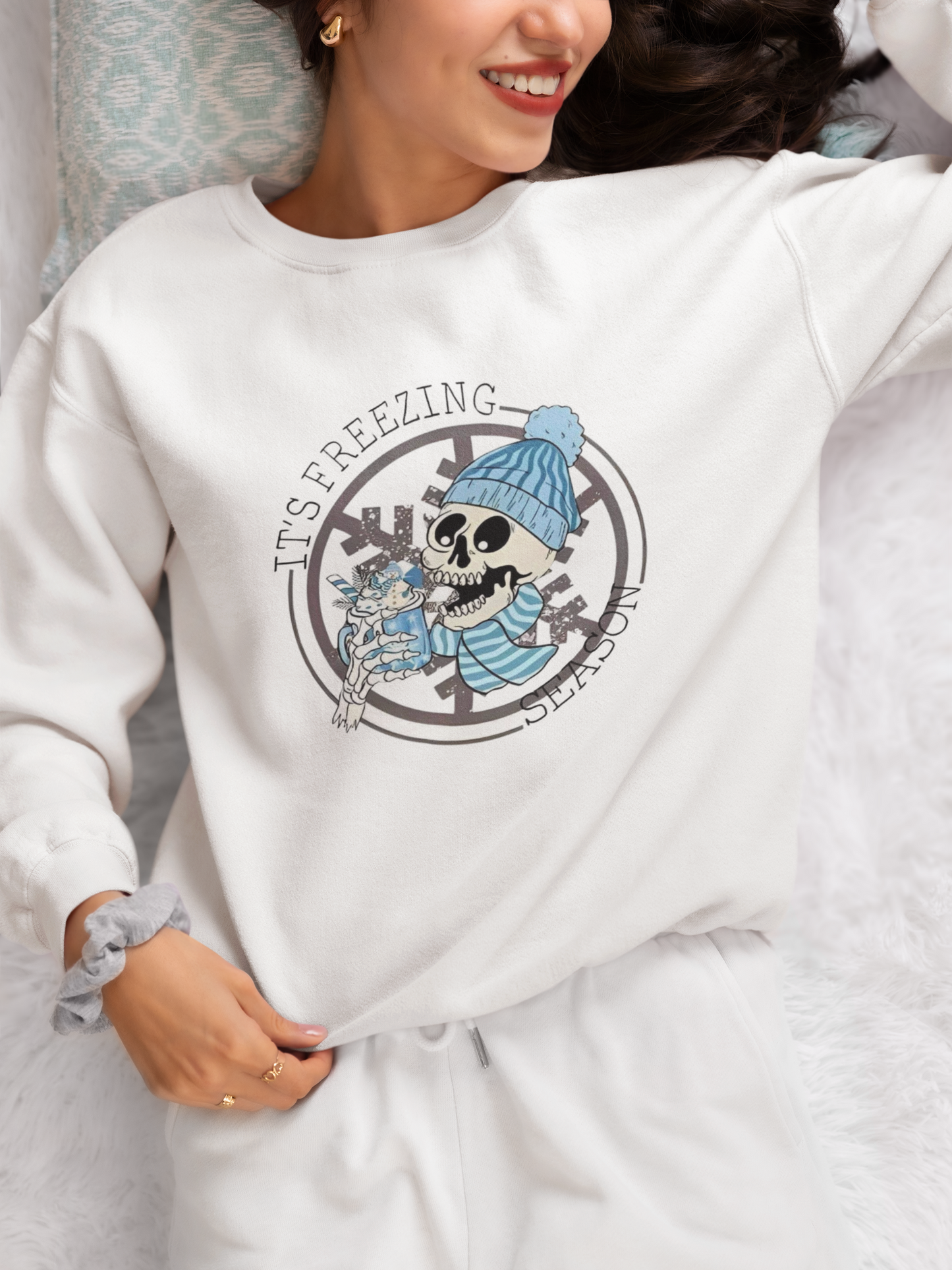 It's Freezing Season-Light Blue Sweatshirt